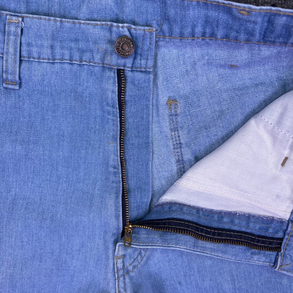 VTG 70s Levis 4406-0811 Denim Shorts Men 34 Light Blue Orange Tab Talon 42 Retro - Picture 11 of 13
